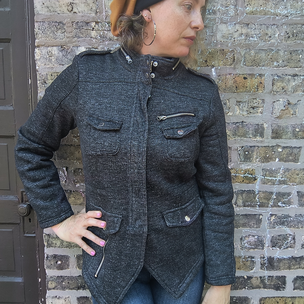 Women's Black Military Style Jacket
